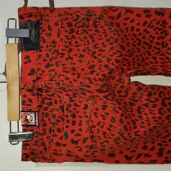 Red leopard skinny jeans - Picture 2 of 3